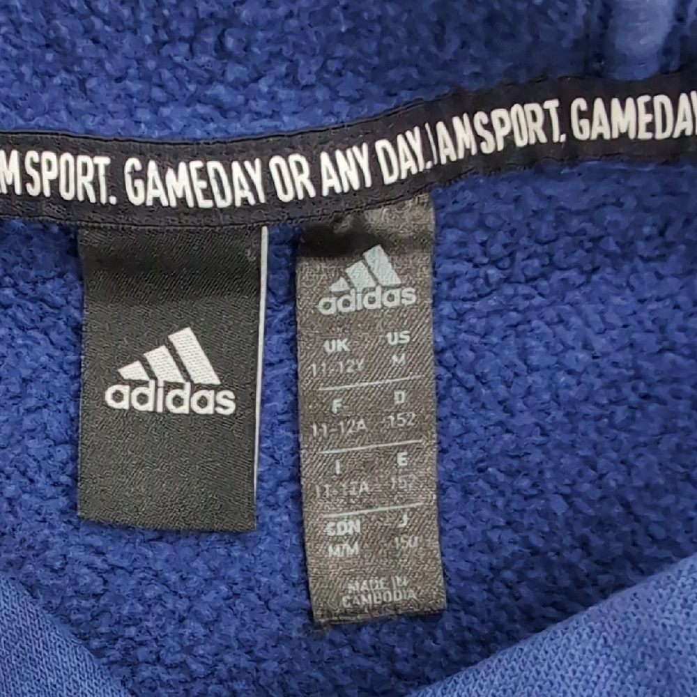Adidas Kids Royal Blue Hoodie - Picture 2 of 7